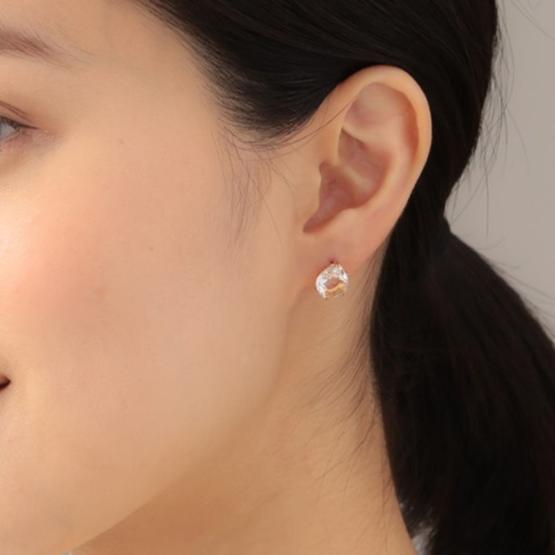 white crystal stud earrings - MRSLM