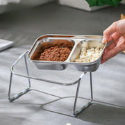 stainless steel elevated pet food bowl, view 5 - MRSLM