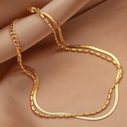 stainless steel double layer charm anklet, view 4 - MRSLM