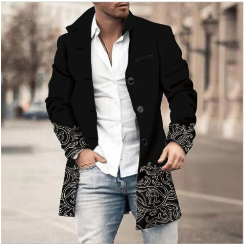 Men's stand collar plaid casual coat, view 3 - MRSLM