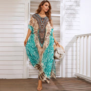oversized flower print beach cover-up, view 2 - MRSLM
