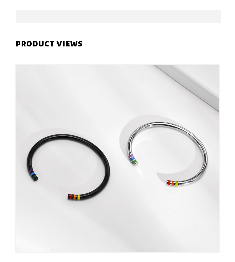 Six-color Rainbow Pride Month Minimalist Couples Bracelet