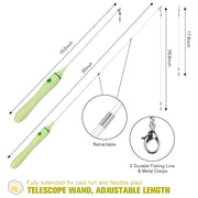 interactive retractable cat toy with laser and feather teaser, view 9 - MRSLM
