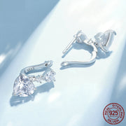 925 silver heart zircon hoop earrings, view 6 - MRSLM