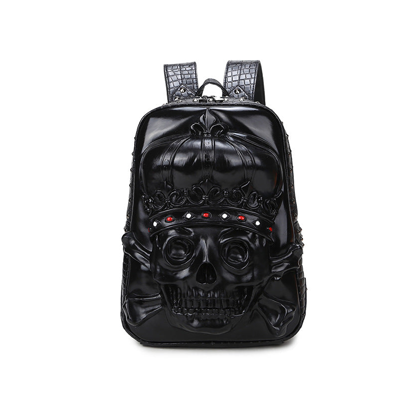 women's skull punk backpack, view 3 - MRSLM