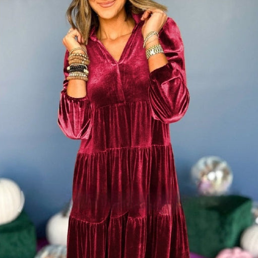 women's loose velvet dress - MRSLM