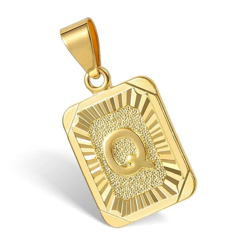 gold plated initial necklace, view 19 - MRSLM