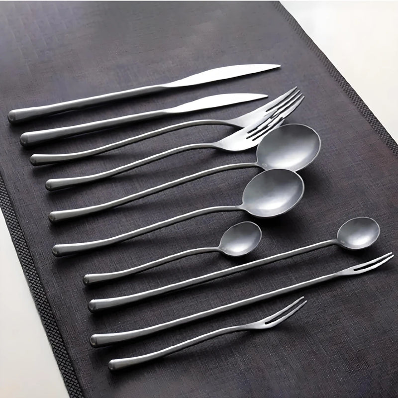 retro stainless steel cutlery set, view 4 - MRSLM