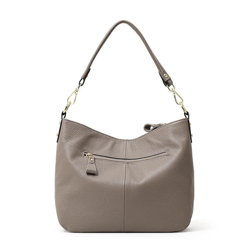 large capacity cowhide leather tote bag, view 6 - MRSLM