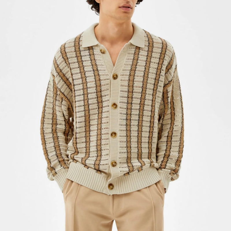 men's striped knit cardigan - MRSLM