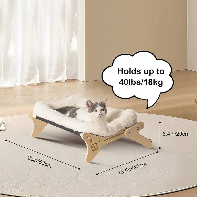 Wooden cat window hammock, view 3 - MRSLM