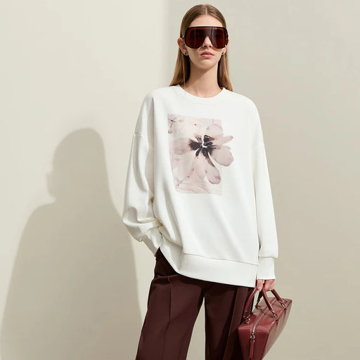 Floral print crew neck pullover - MRSLM