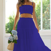 women's lace sling chiffon swing maxi dress - MRSLM