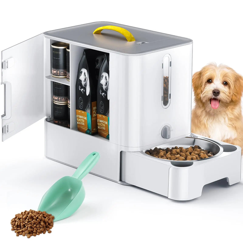 waterproof pet food storage and double bowl feeder - MRSLM