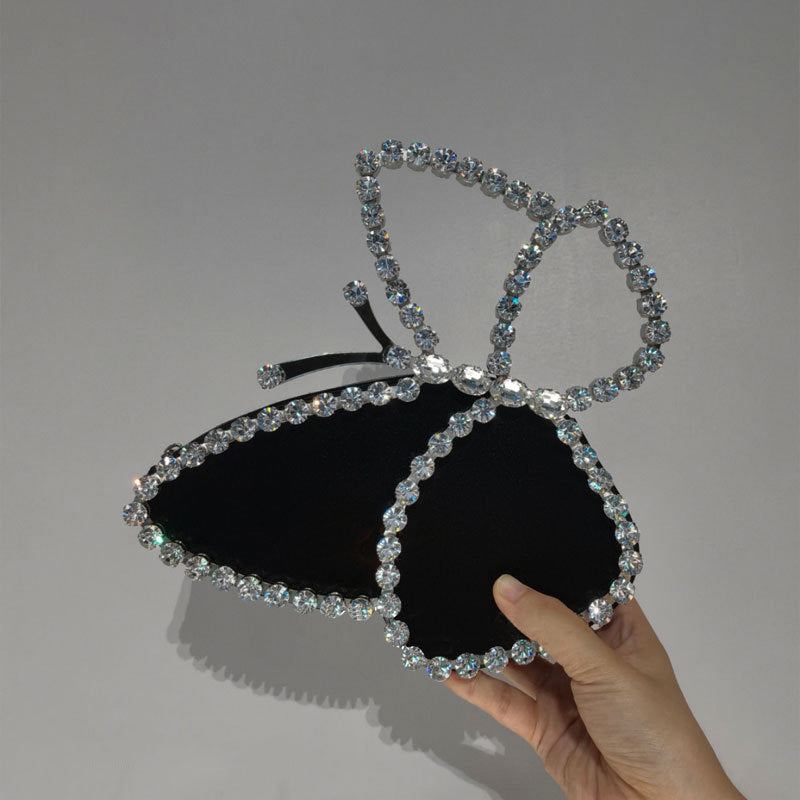 butterfly diamond evening clutch bag, view 5 - MRSLM