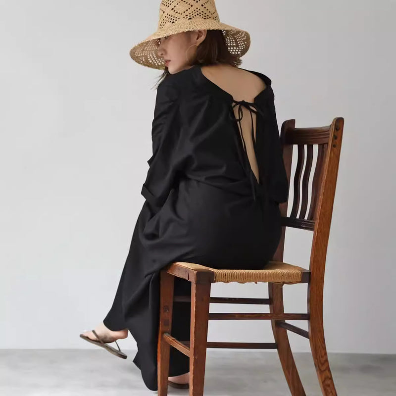 Women's casual long cotton dress, view 5 - MRSLM