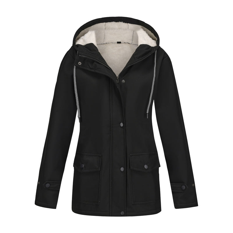 women's fleece-lined waterproof anorak jacket, view 8 - MRSLM