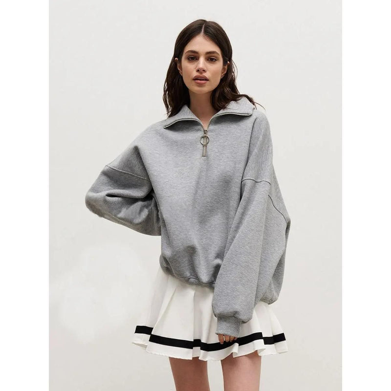 Women's oversized zip-up sweatshirt, view 8 - MRSLM