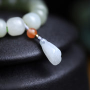 jadeite lotus bead bracelet, view 2 - MRSLM