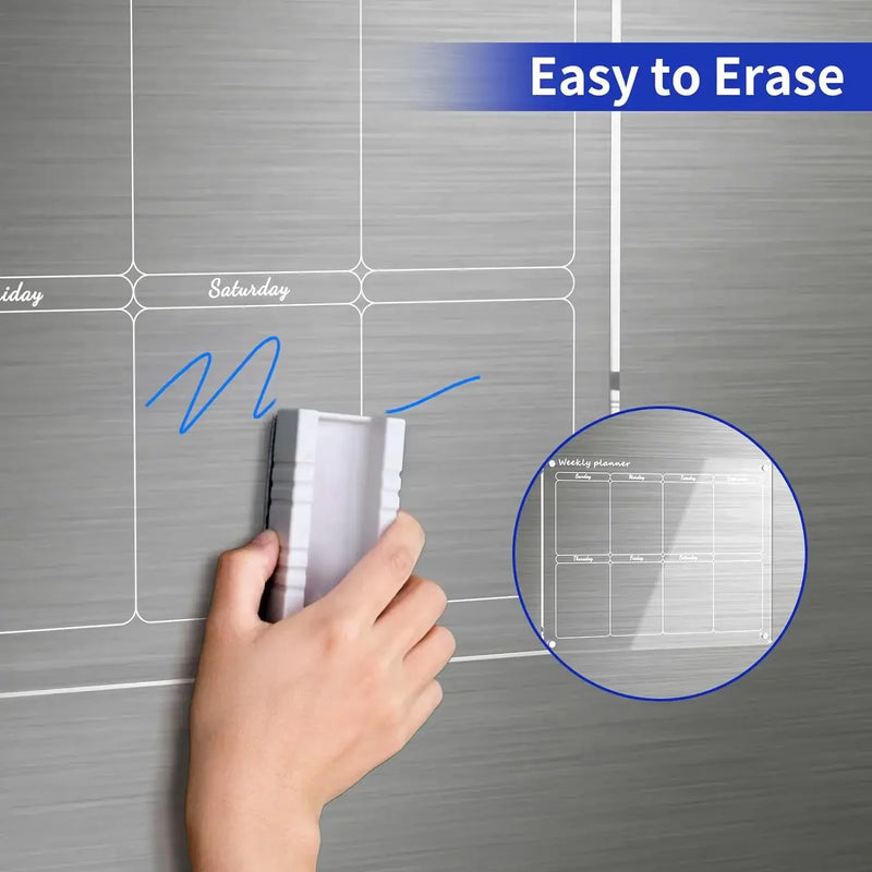 Clear acrylic magnetic fridge calendar board, view 6 - MRSLM