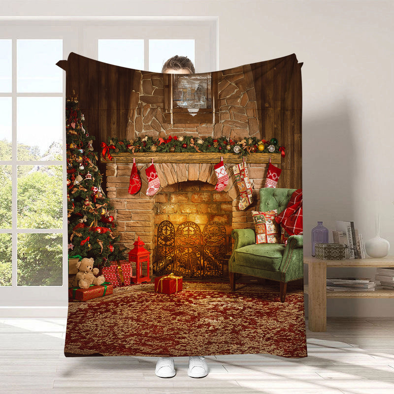 Christmas digital-print throw blanket, view 7 - MRSLM