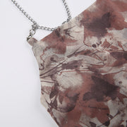 vintage print chain strap camisole, view 5 - MRSLM