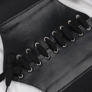 Wide faux leather corset belt, view 10 - MRSLM