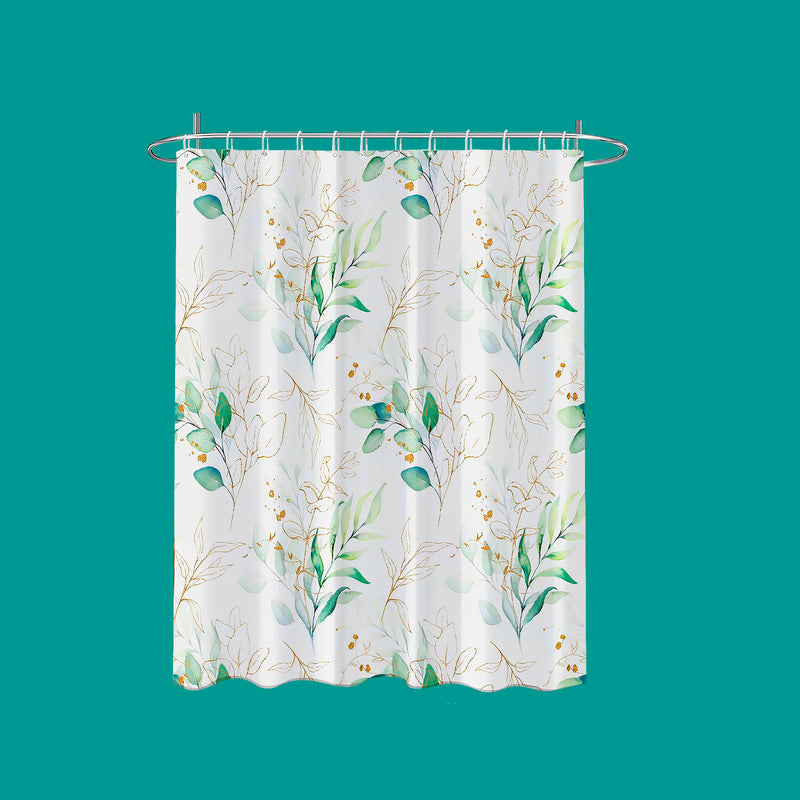 leaf pattern waterproof shower curtain - MRSLM