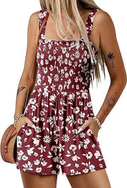 Flower print shorts jumpsuit sleeveless, view 10 - MRSLM