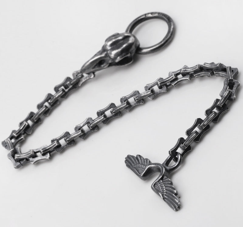 vintage raven head silver bracelet - MRSLM