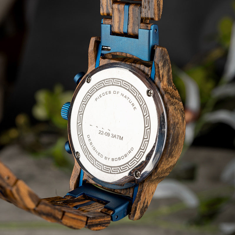 Men's wood sports watch, view 6 - MRSLM