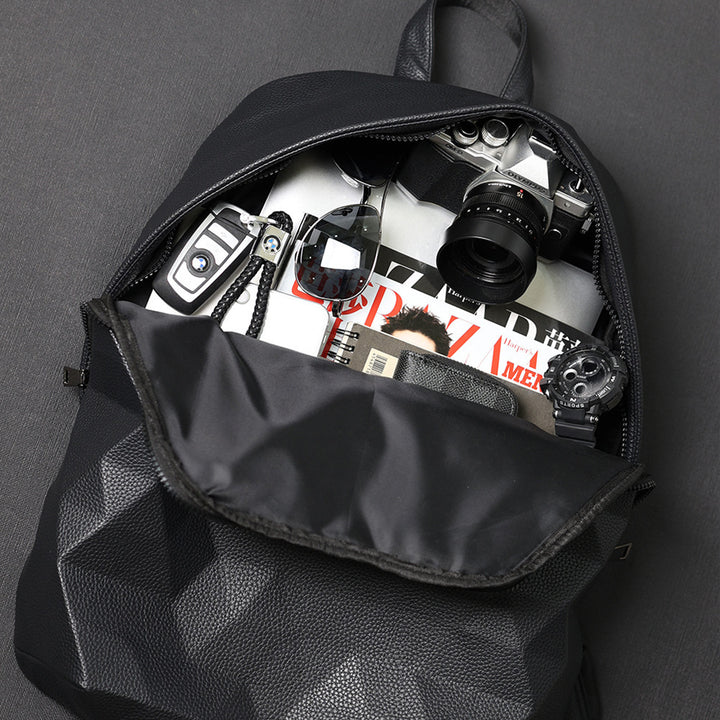Japanese Backpack Luminous Frosted Geometric Ringer Lattice