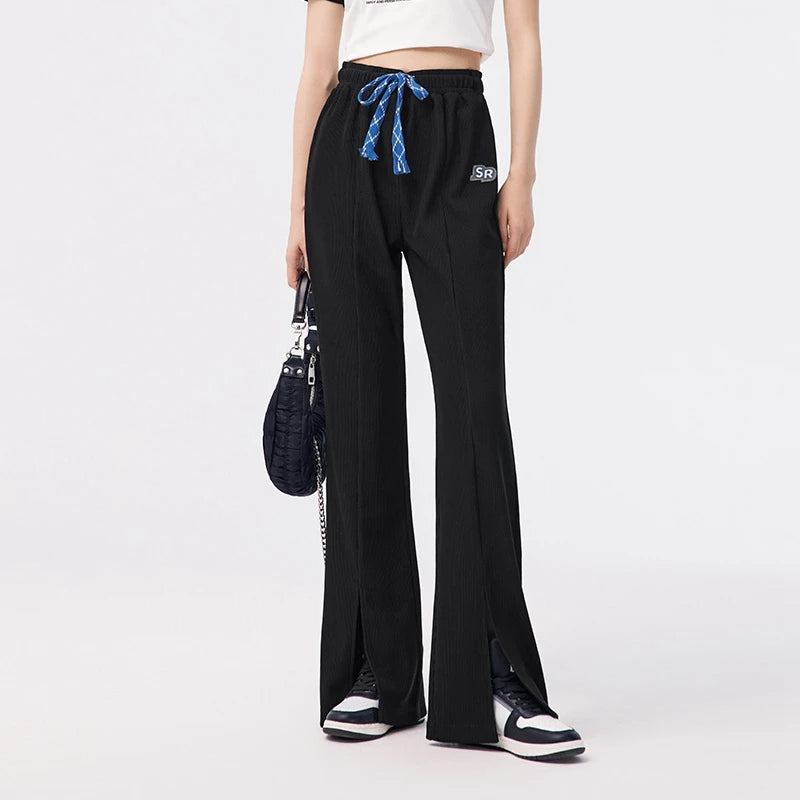 trendy flared split pants for women - MRSLM