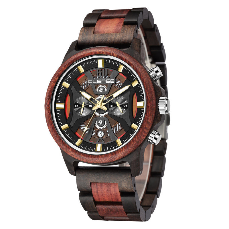 men's handmade wooden watch, view 3 - MRSLM