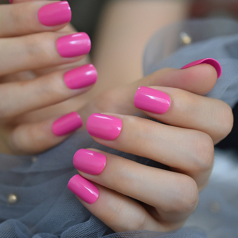 short neon violet press-on fake nails, view 6 - MRSLM