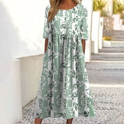 women's printed short sleeve dress, view 13 - MRSLM
