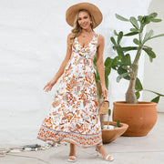 floral paisley V-neck dress, view 3 - MRSLM