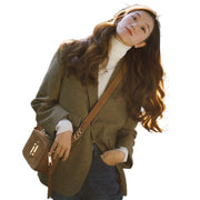 loose simple small woolen suit top, view 5 - MRSLM