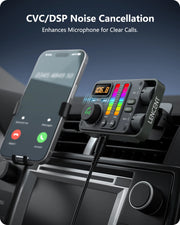 bluetooth 5.3 fm transmitter with pd20w car charger, view 3 - MRSLM