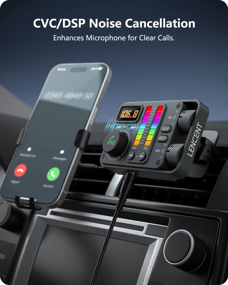 bluetooth 5.3 fm transmitter with pd20w car charger, view 3 - MRSLM