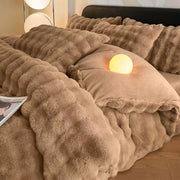 Plush milk fiber four-piece bedding set, view 6 - MRSLM