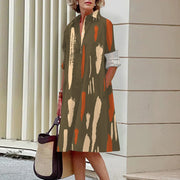 stripe 3D printed loose dress, view 16 - MRSLM