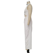 women's white pleated waist dress, view 5 - MRSLM