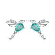 women's silver gem-set earrings, view 5 - MRSLM