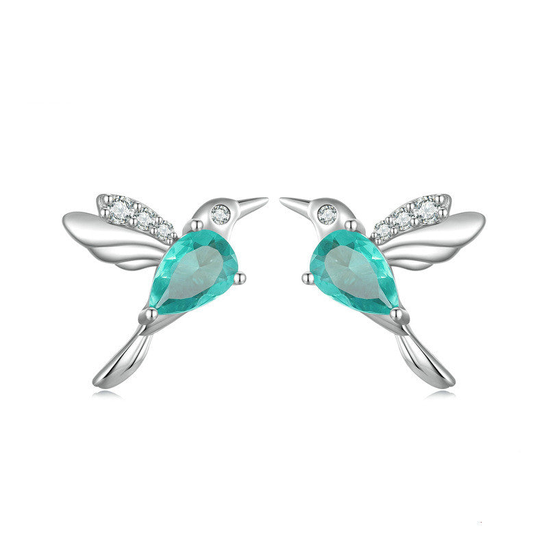 women's silver gem-set earrings, view 5 - MRSLM