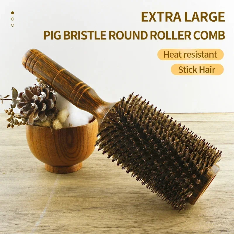boar bristle round hair brush, view 5 - MRSLM