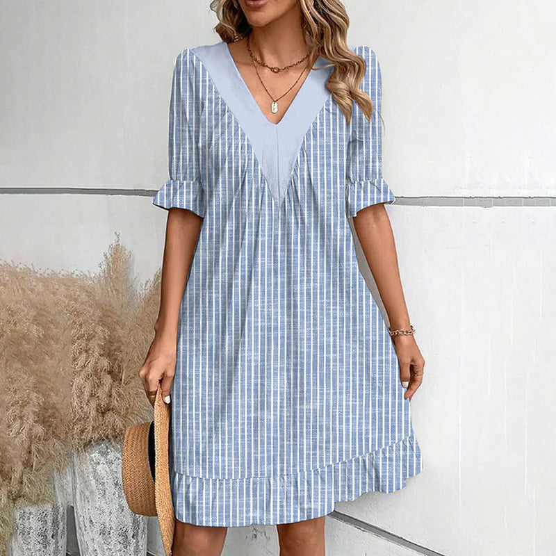 loose V-neck dress, view 9 - MRSLM