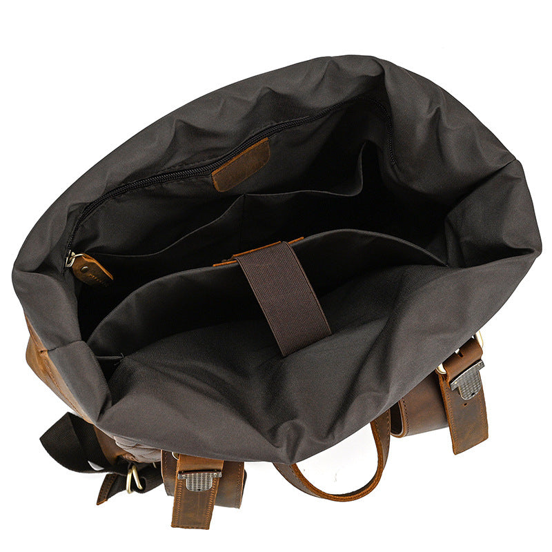 Retro cowhide leather backpack, view 8 - MRSLM