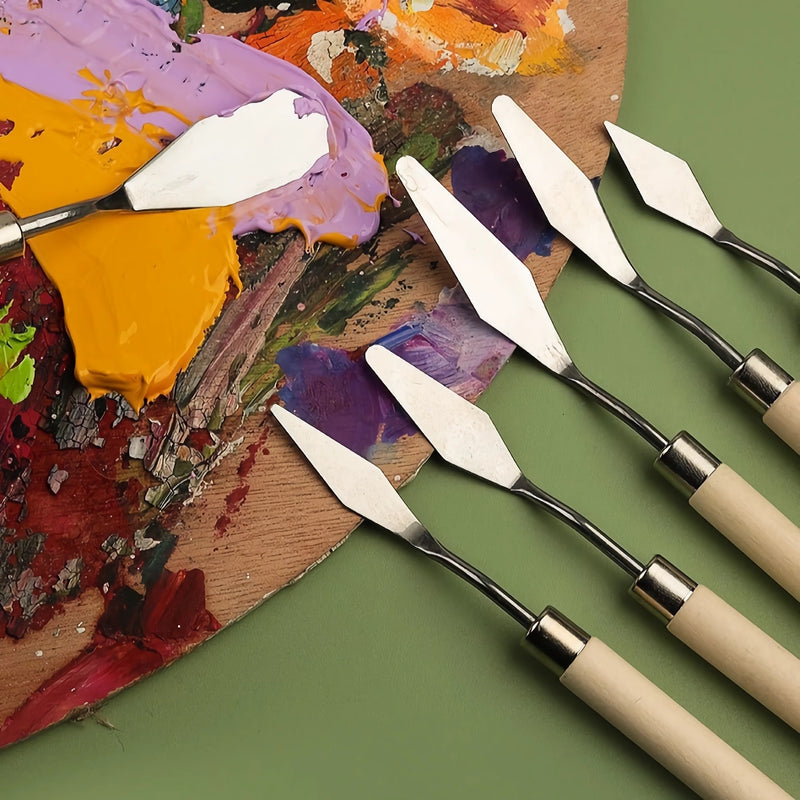 7-piece stainless steel painting knife set, view 4 - MRSLM