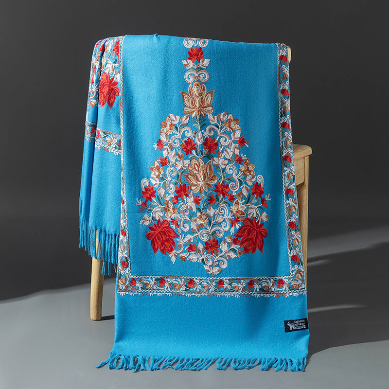 embroidered knitted shawl, view 12 - MRSLM